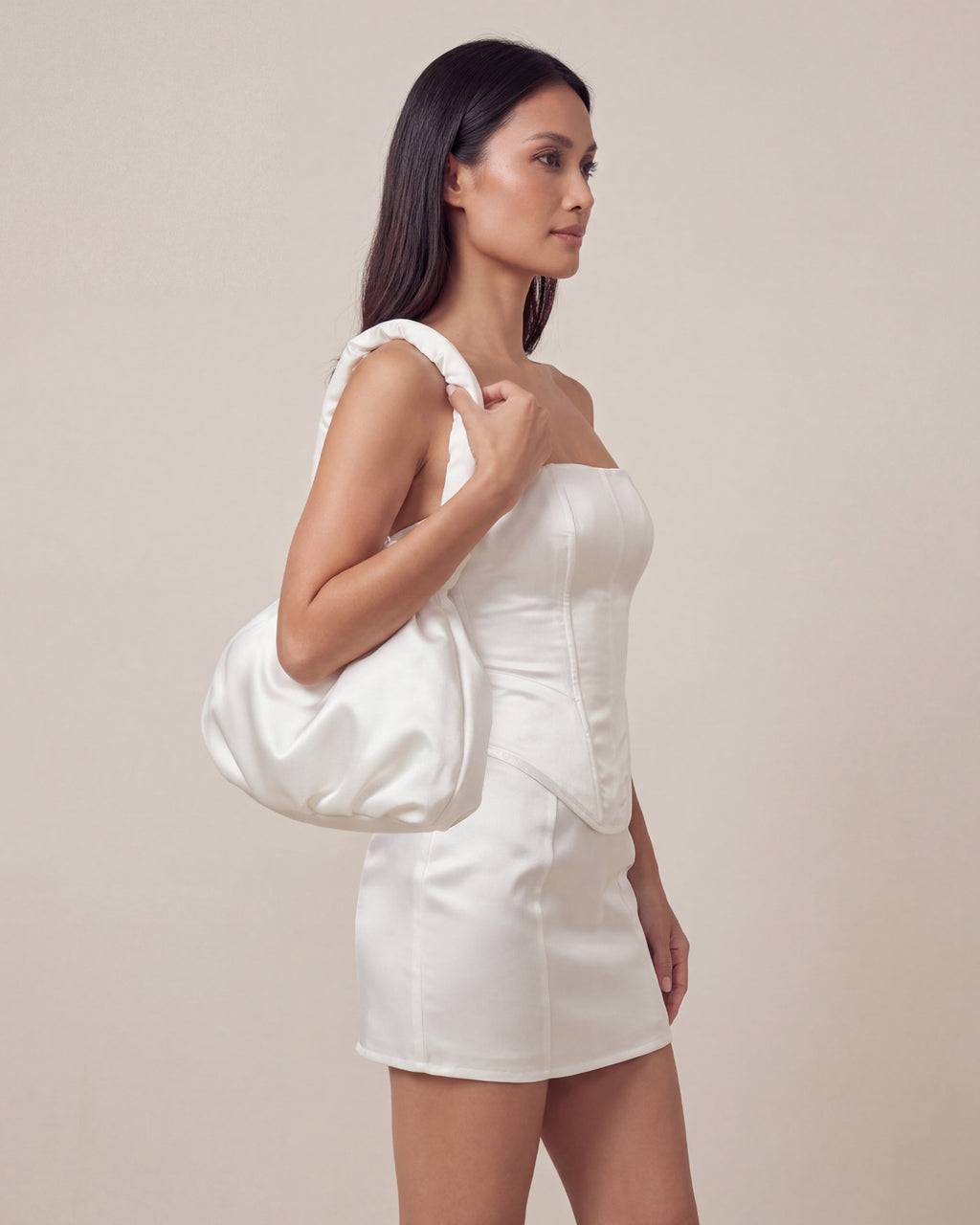 Large Bubble Bag | Duchess Satin Gathered Hand Bag