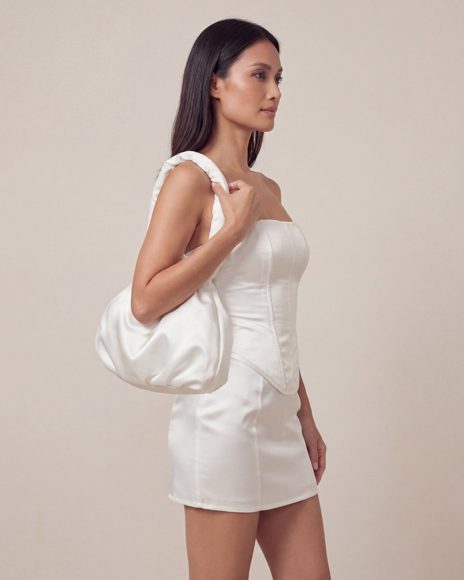 Large Bubble Bag | Duchess Satin Gathered Hand Bag