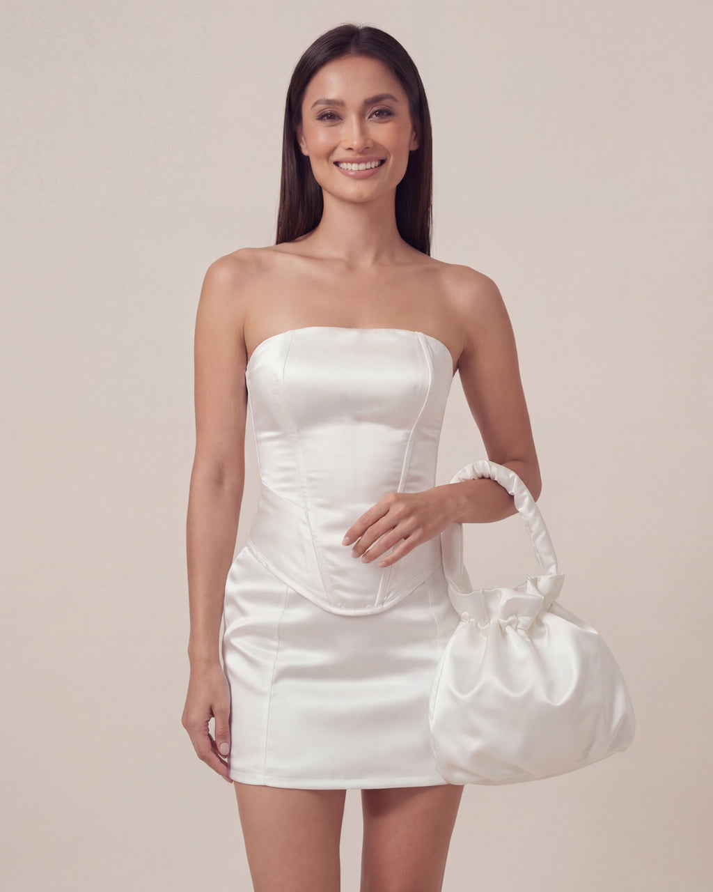Large Bubble Bag | Duchess Satin Gathered Hand Bag
