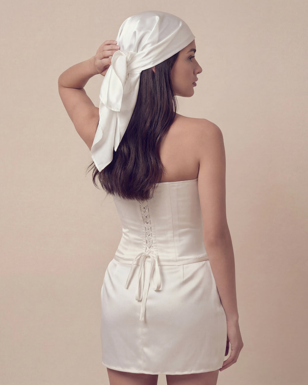 Large Headscarf | Tied Liquid Satin Headpiece