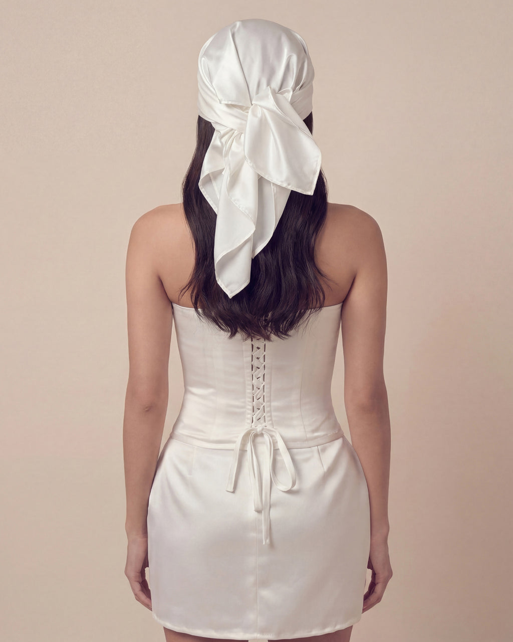 Large Headscarf | Tied Liquid Satin Headpiece