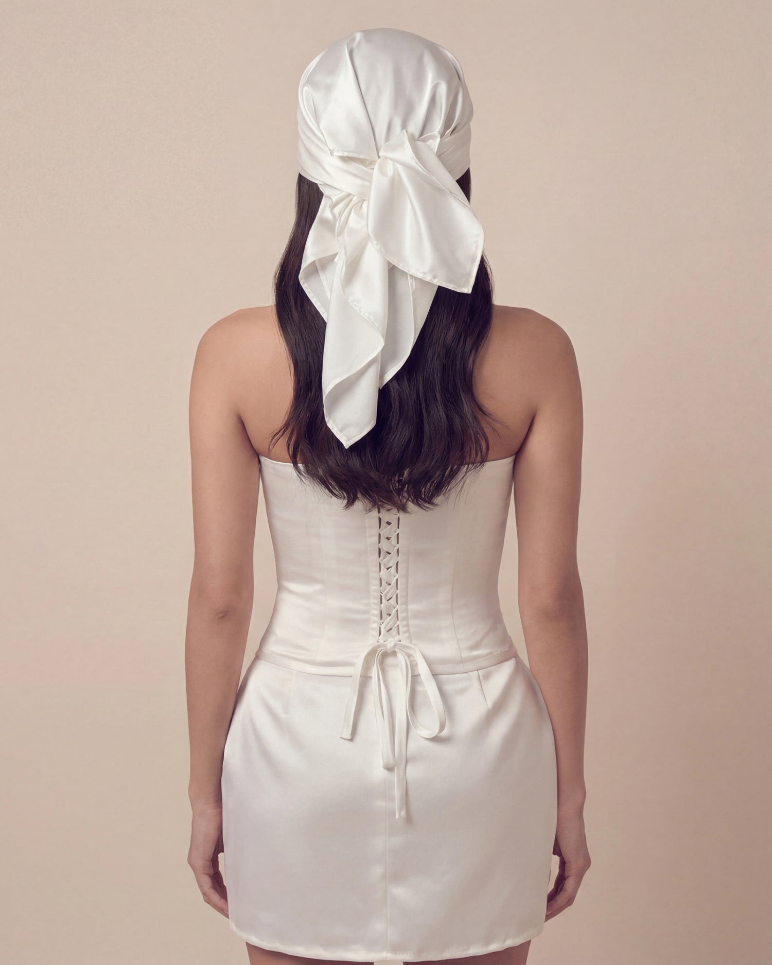 Large Headscarf | Tied Liquid Satin Headpiece
