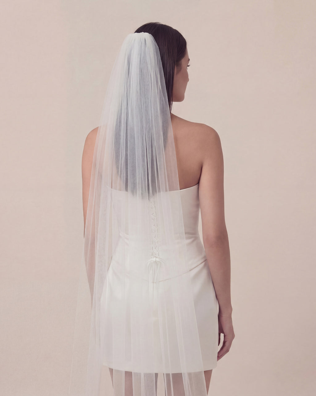 Long Veil | Floor Length Single Tiered Tulle Veil