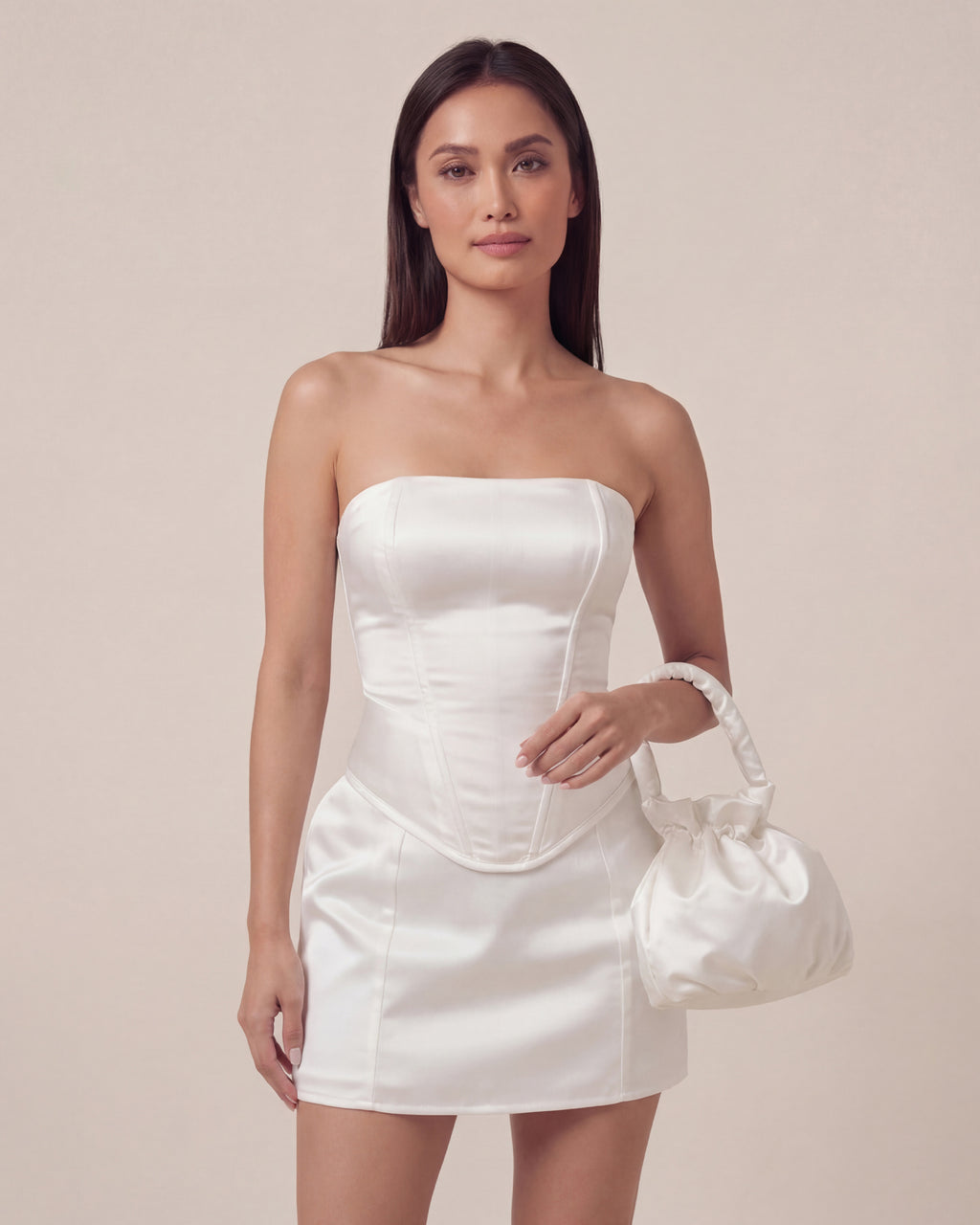 Mini Bubble Bag | Duchess Satin Gathered Hand Bag