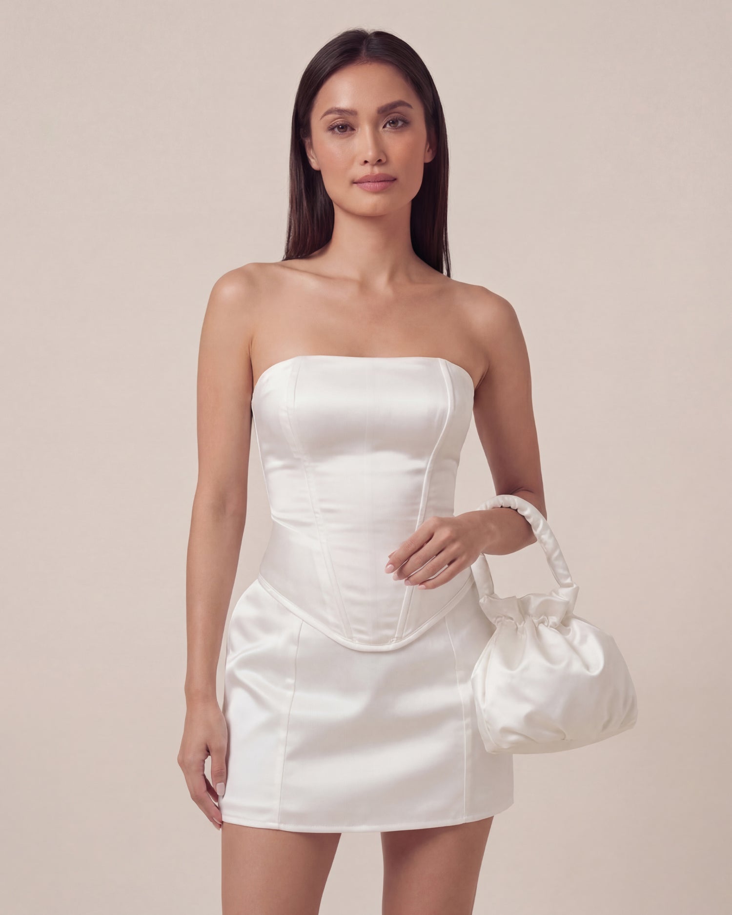 Mini Bubble Bag | Duchess Satin Gathered Hand Bag