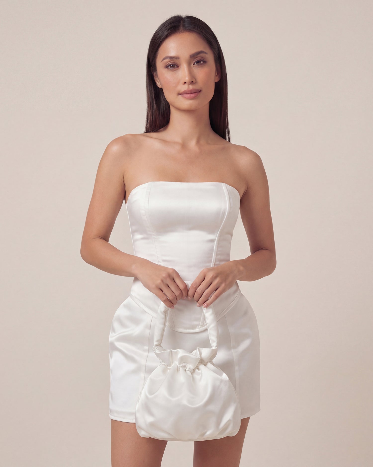 Mini Bubble Bag | Duchess Satin Gathered Hand Bag