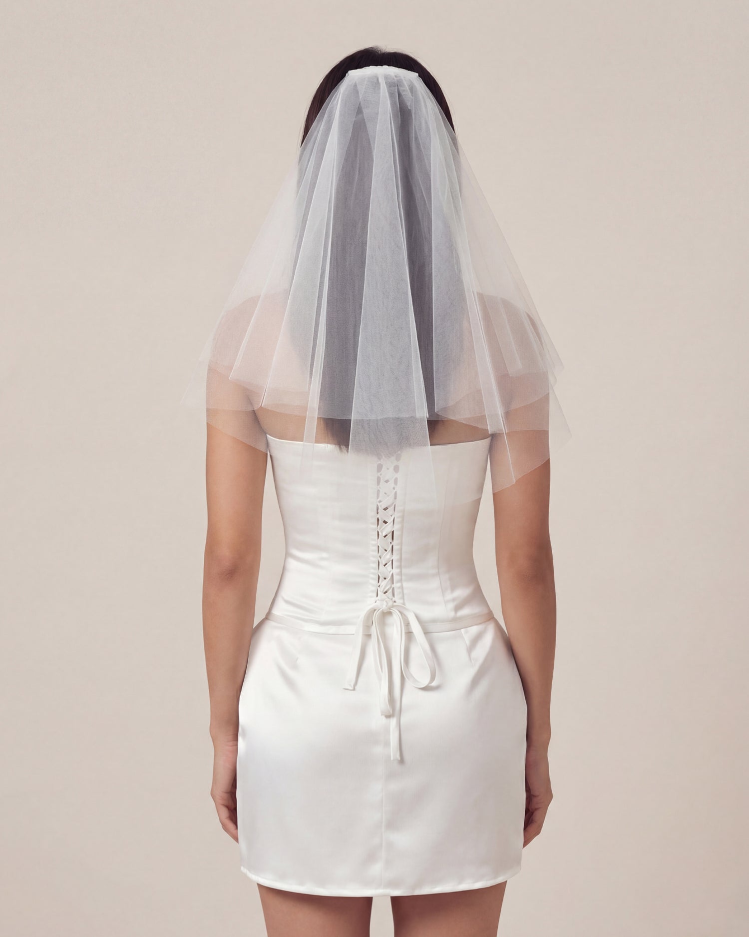 Mini Veil | Two Tiered Voluminous Tulle Veil