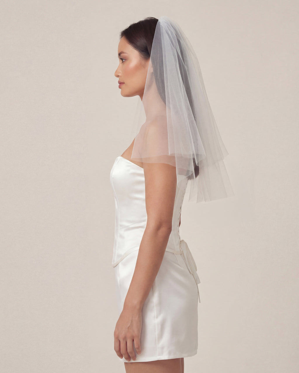 Mini Veil | Two Tiered Voluminous Tulle Veil