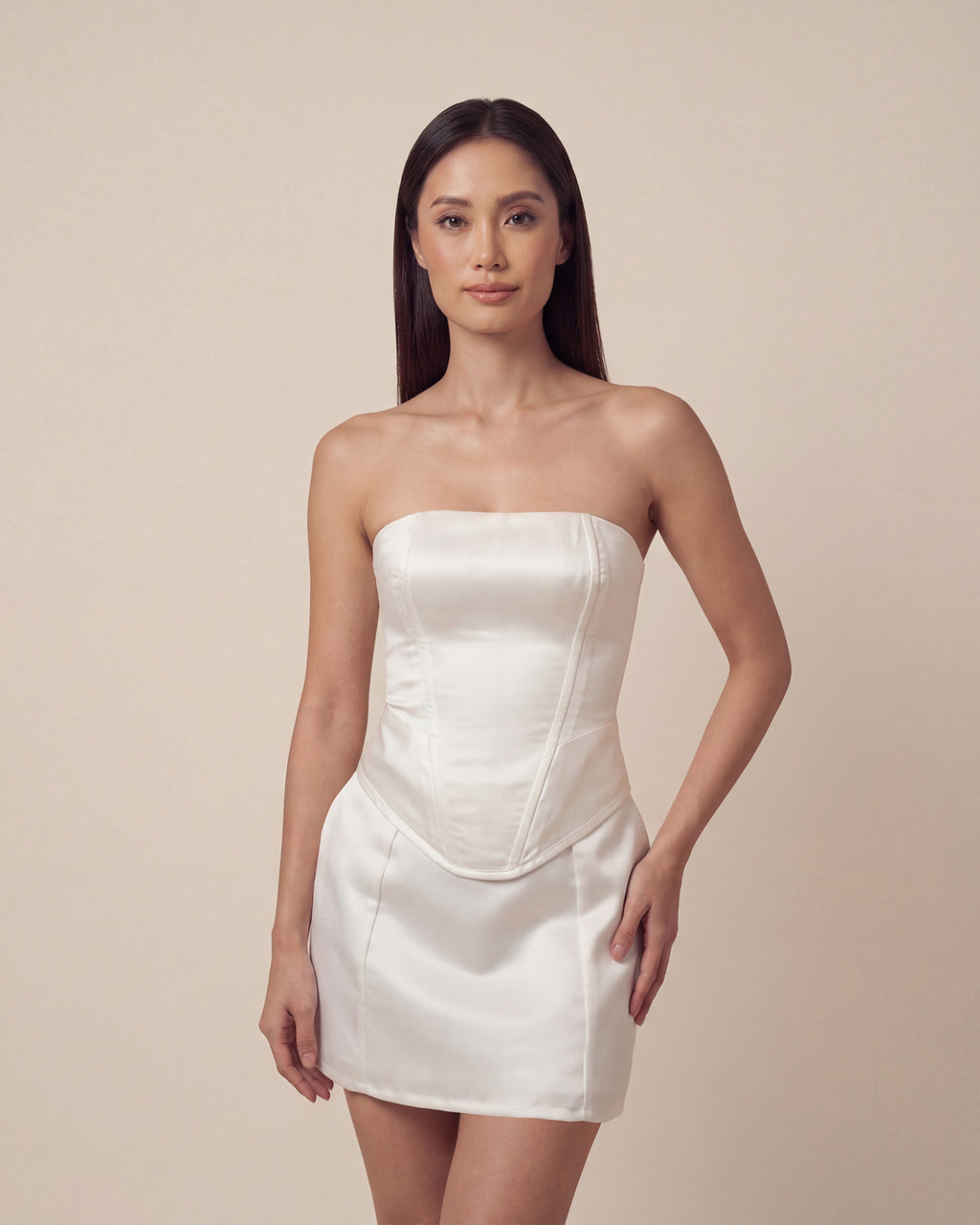 Seville Mini Skirt | Duchess Satin High Waisted Mini