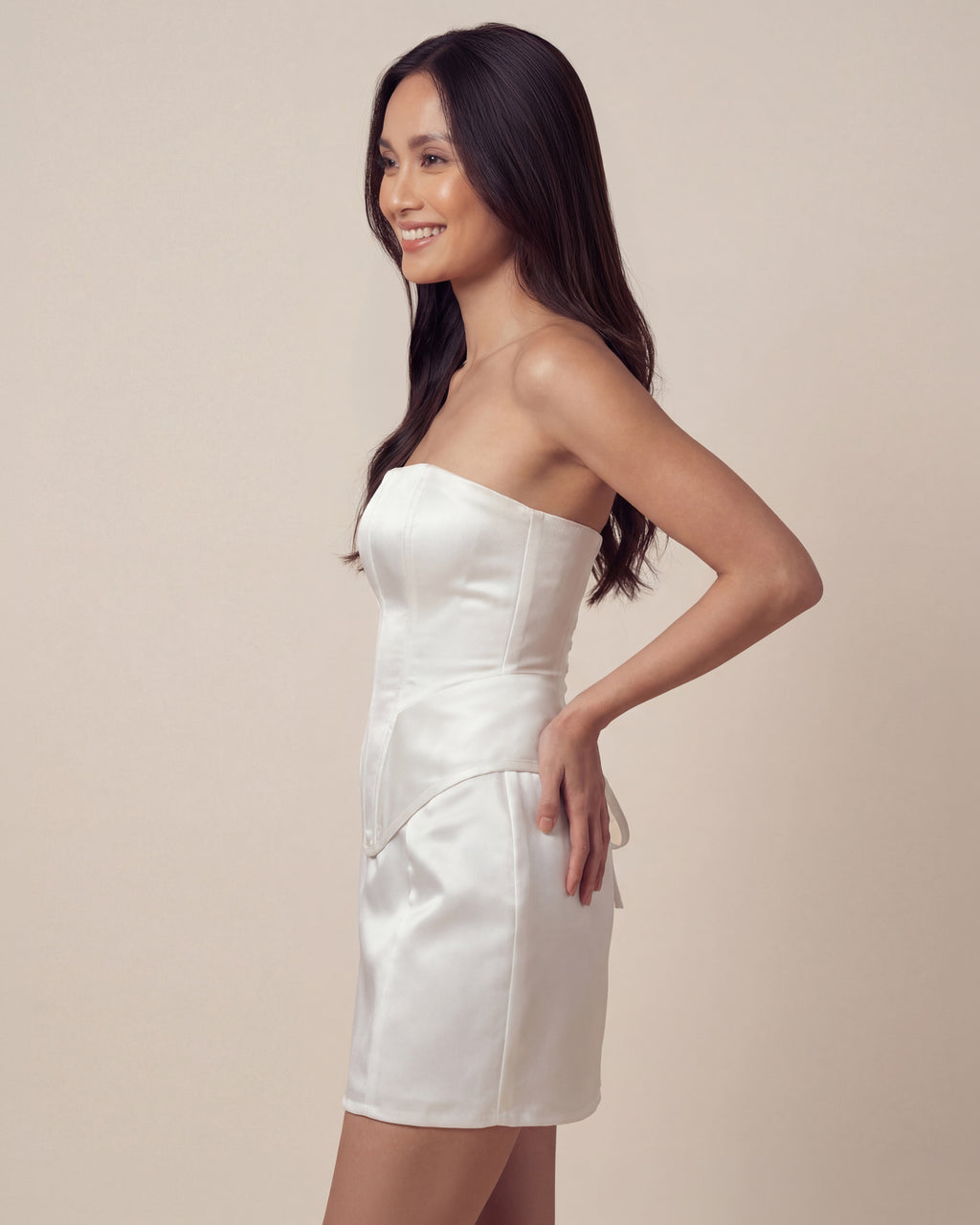 Seville Mini Skirt | Duchess Satin High Waisted Mini