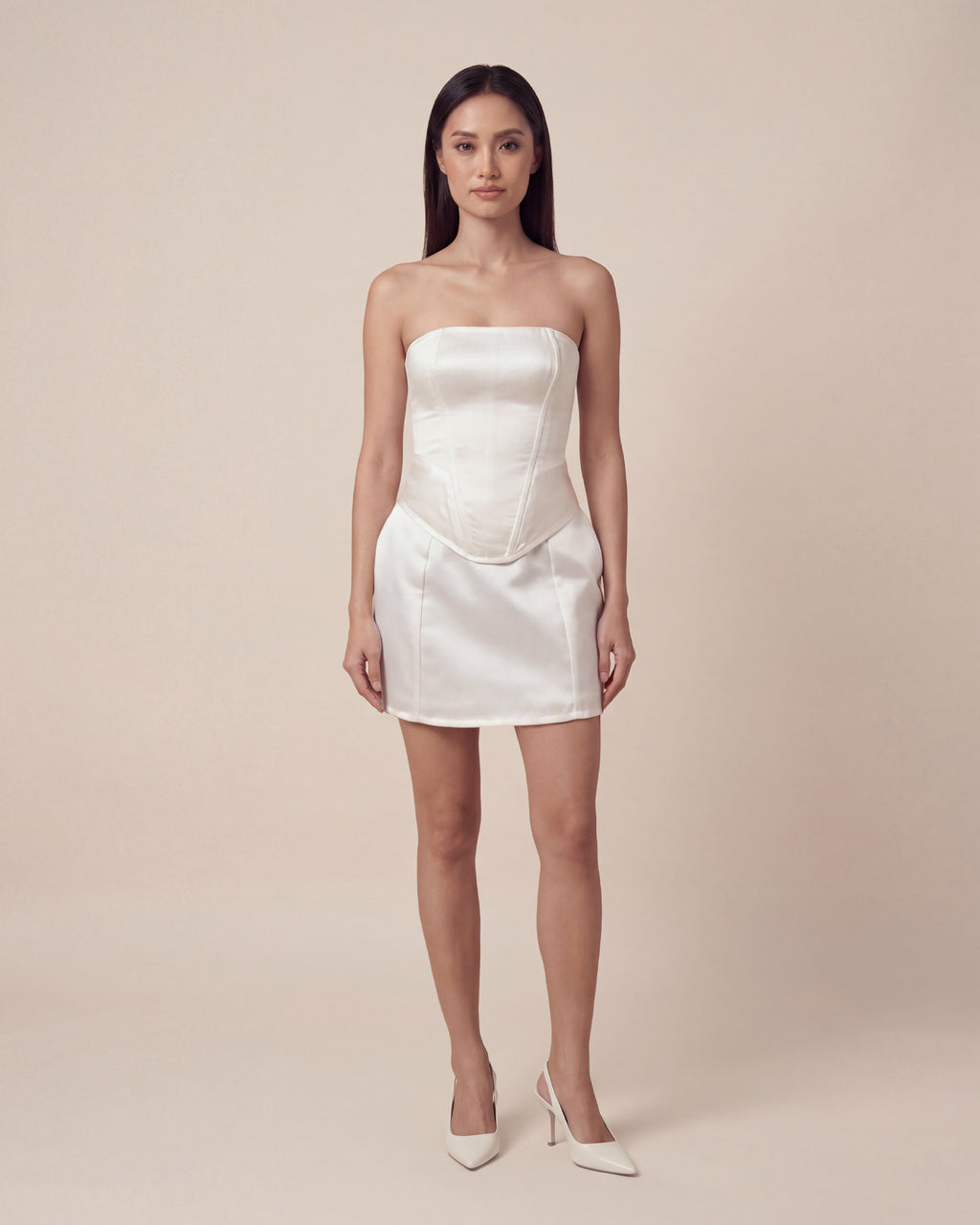 Seville Mini Skirt | Duchess Satin High Waisted Mini