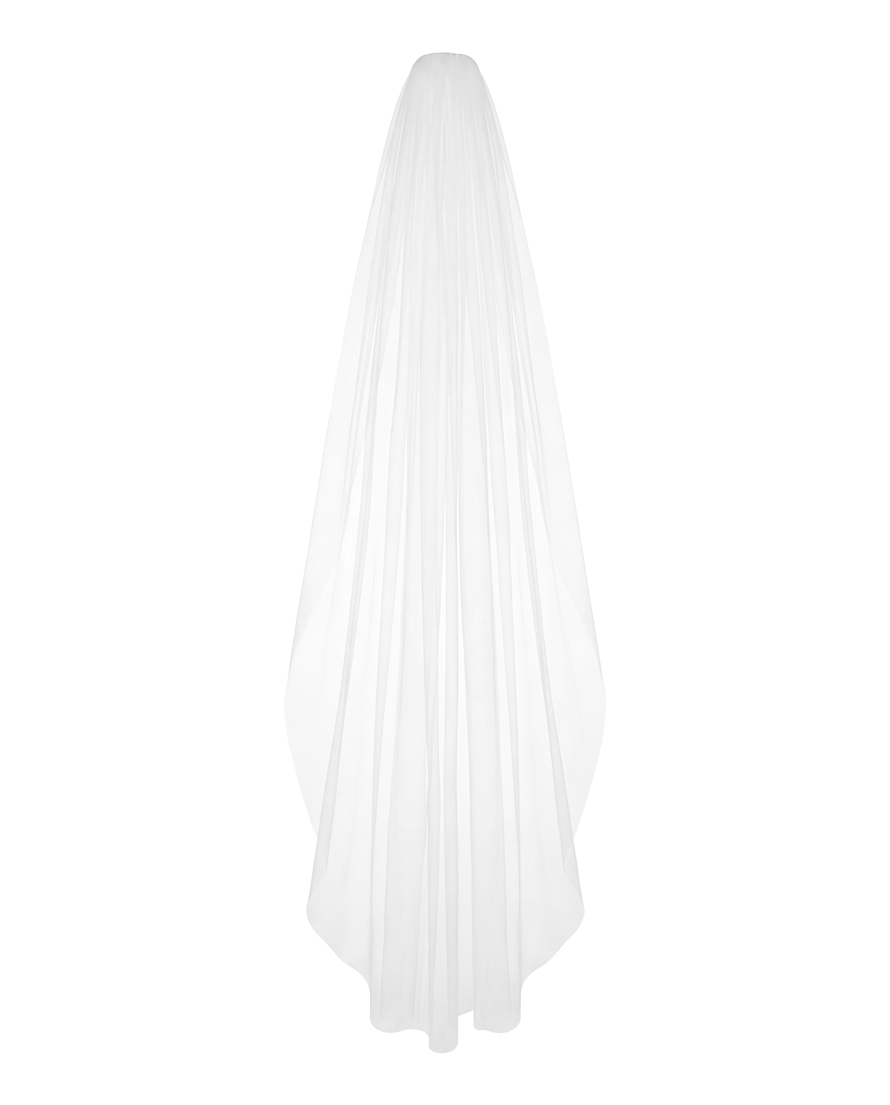 Long Veil | Floor Length Single Tiered Tulle Veil